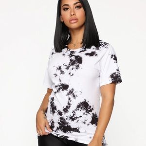 Come See About Me Tie Dye Top- Black&White